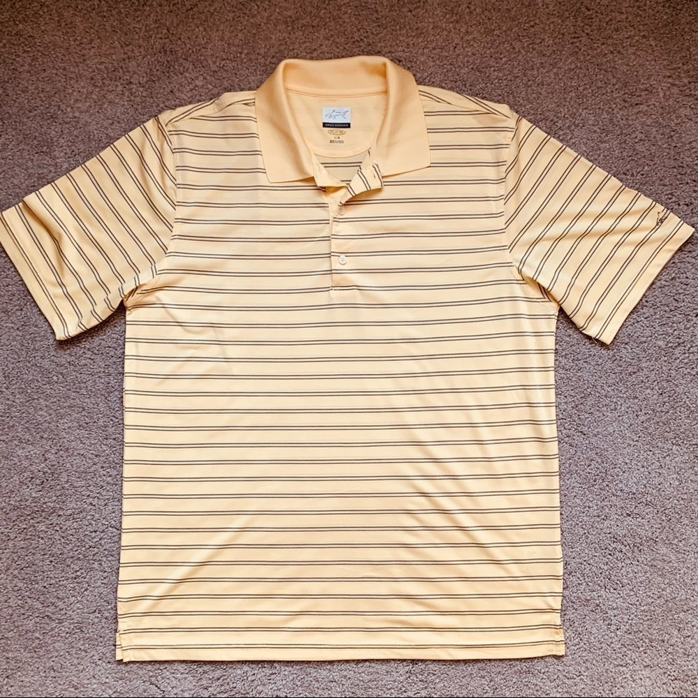 Greg Norman Collection Yellow Stripe Polo Shirt